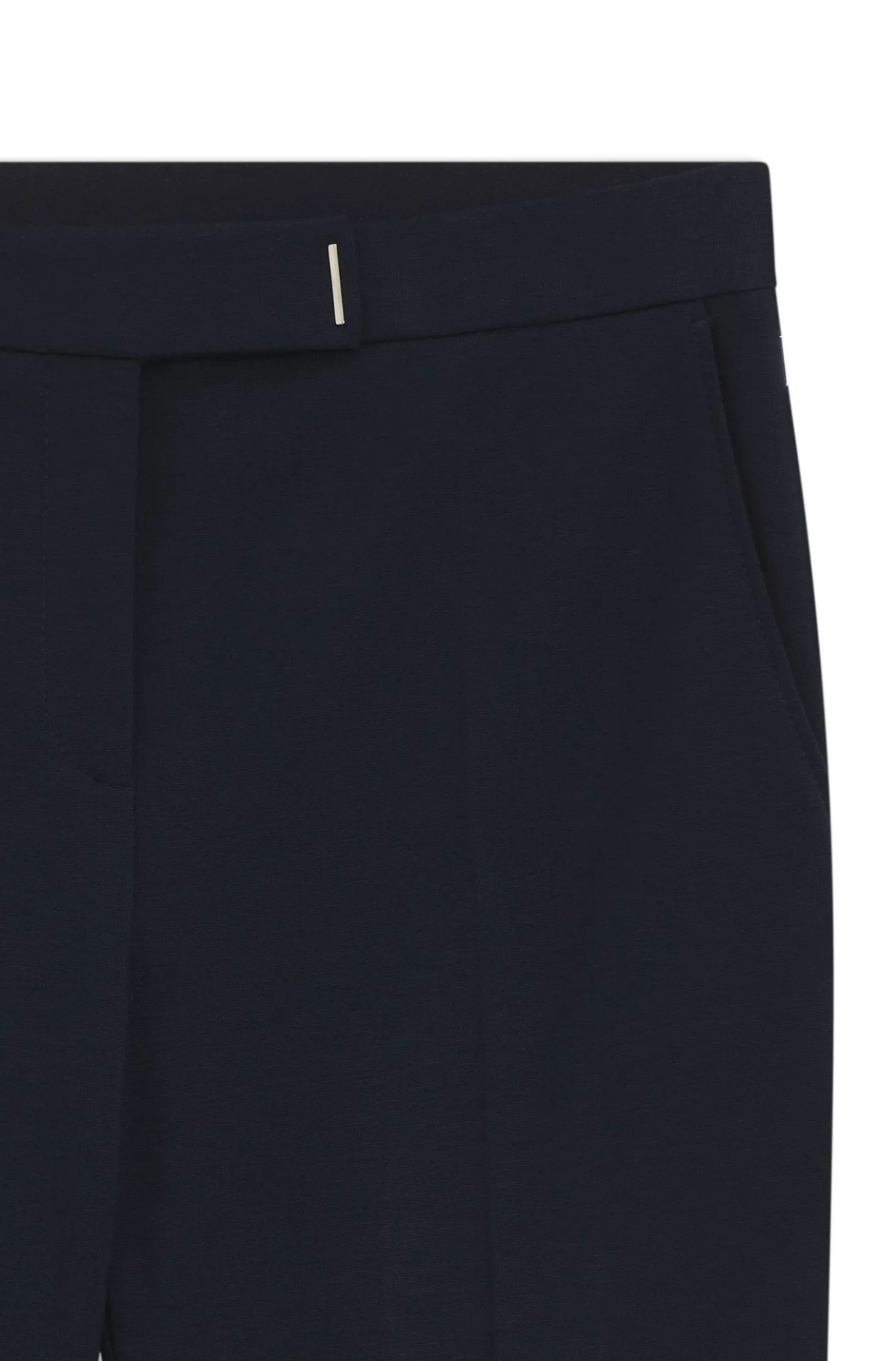 Verkürzte Flared-Fit Hose aus knitterfreiem Stretch-Gewebe