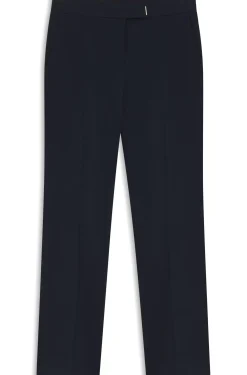 Verkürzte Flared-Fit Hose aus knitterfreiem Stretch-Gewebe