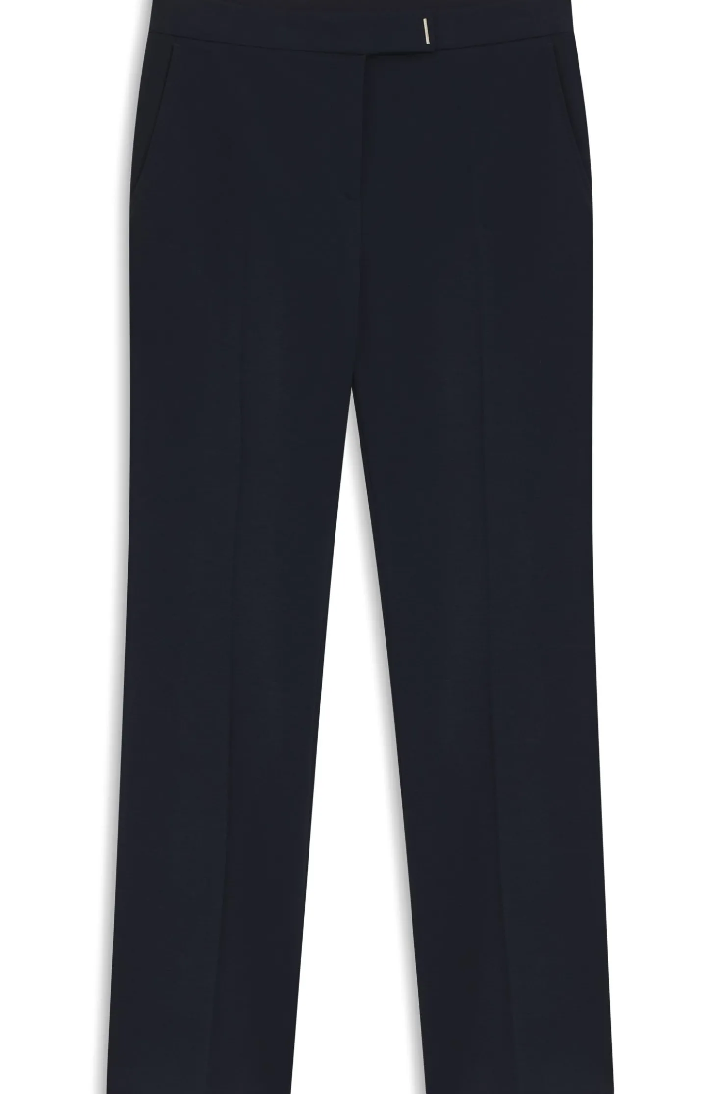 Verkürzte Flared-Fit Hose aus knitterfreiem Stretch-Gewebe