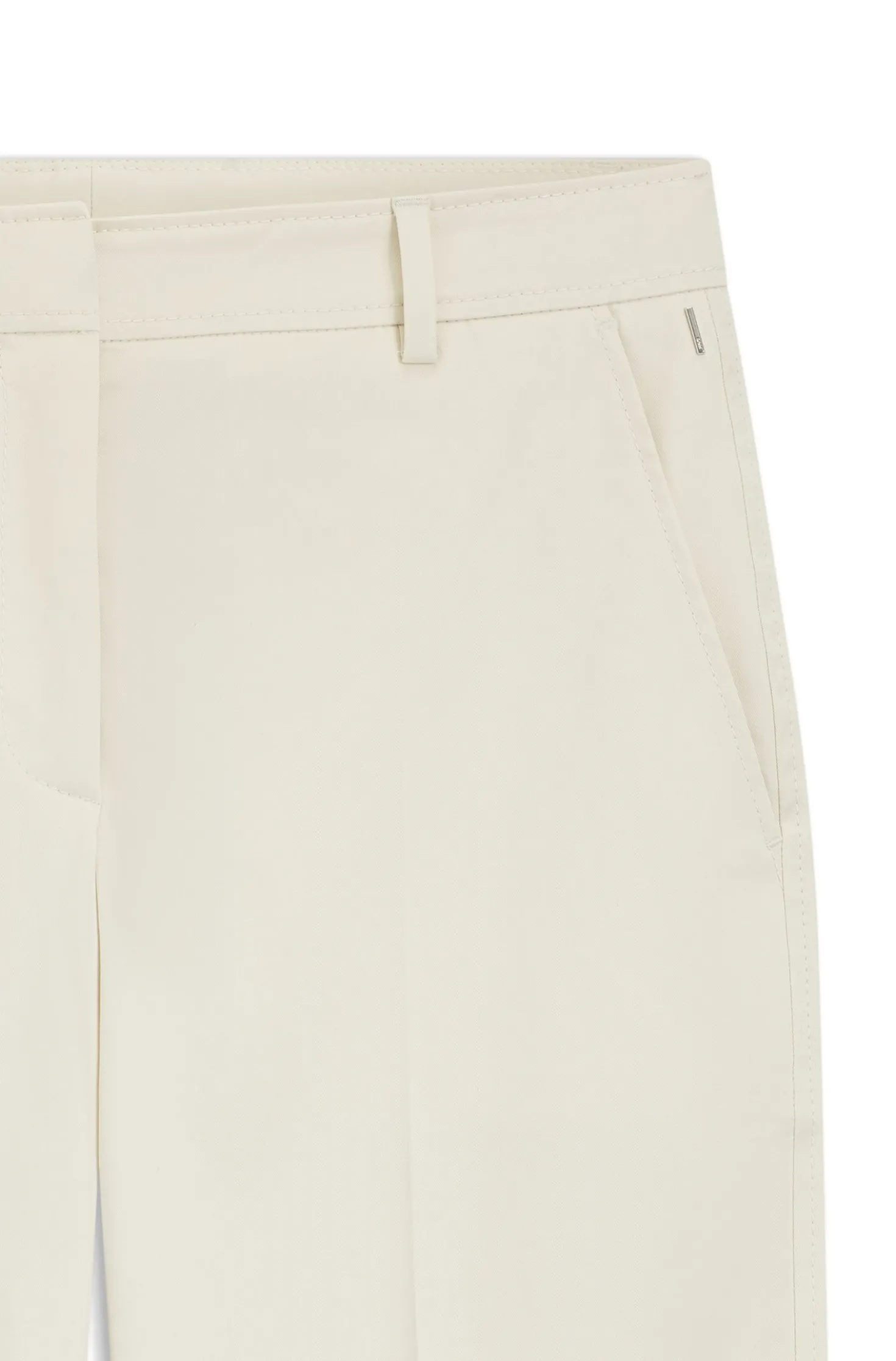 Verkürzte Tapered-Fit Hose aus elastischer Baumwolle