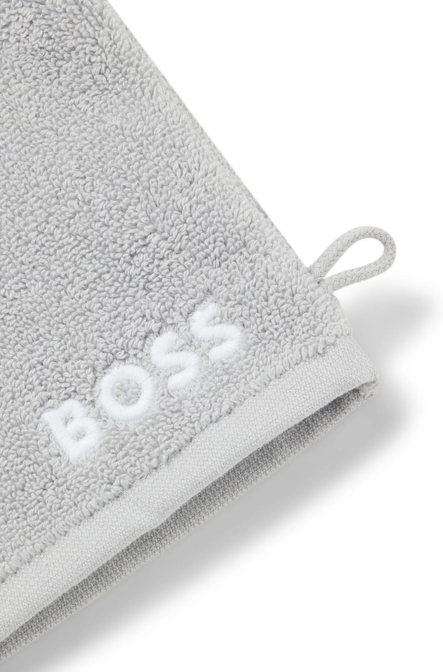 Waschhandschuh aus Baumwolle mit kontrastfarbener Logo-Stickerei