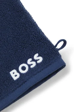 Waschhandschuh aus Baumwolle mit kontrastfarbener Logo-Stickerei