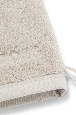 Waschhandschuh aus ägäischer Baumwolle mit Logo-Stickerei