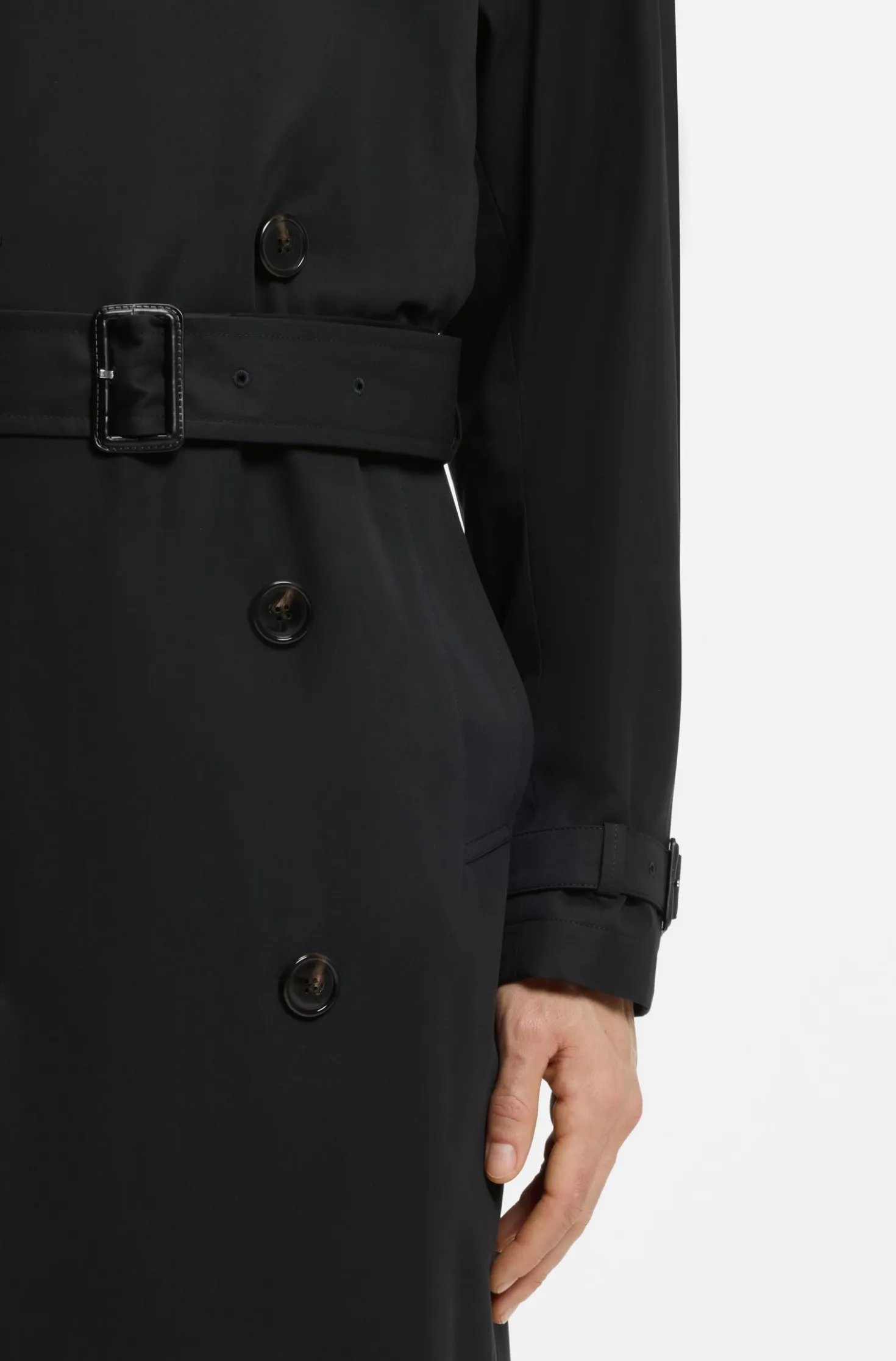 Wasserabweisender Trenchcoat aus Baumwoll-Twill