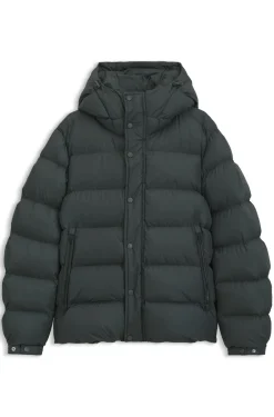 Wasserabweisende Steppjacke mit Kapuze und gepolstertem Kragen