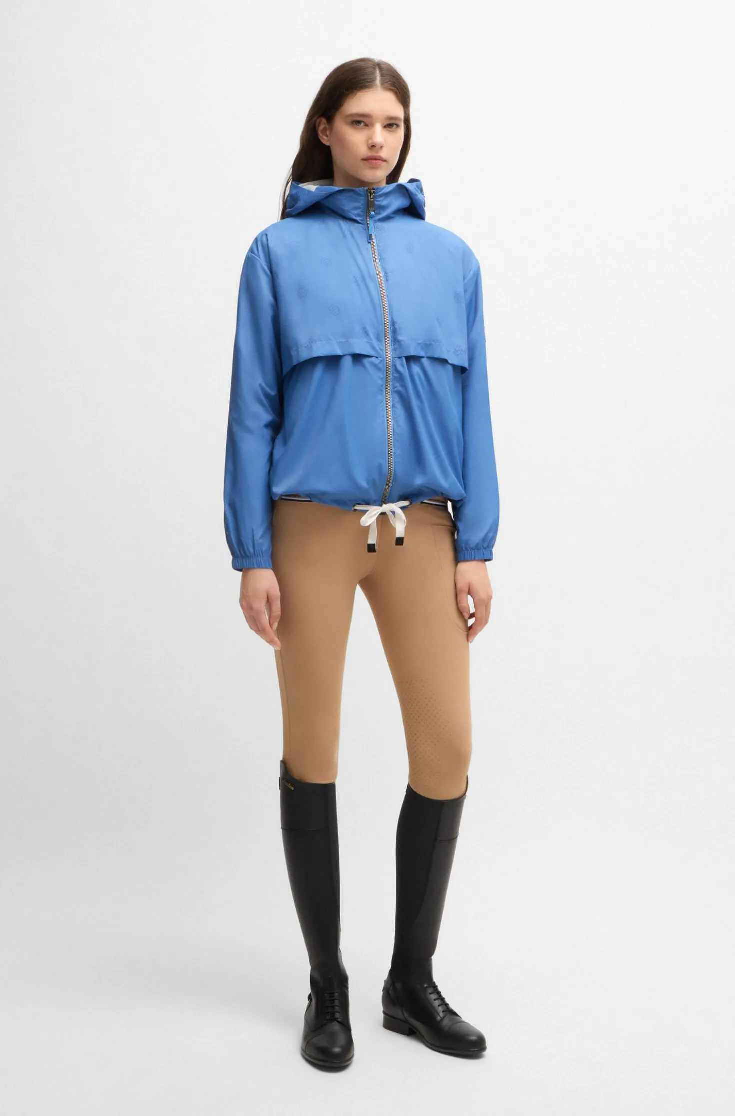 Wasserdichte Reitsport-Regenjacke mit Double-B-Monogrammen