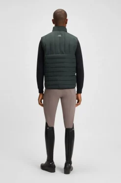 Wasserdichte Reitsport-Weste mit vertikalem Logo-Print