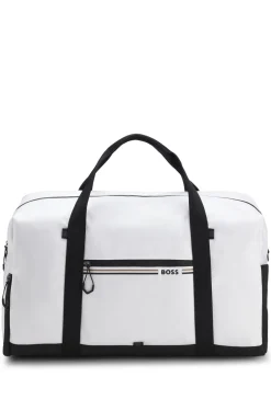Weekender aus strukturiertem Gewebe mit Logo und Signature-Streifen