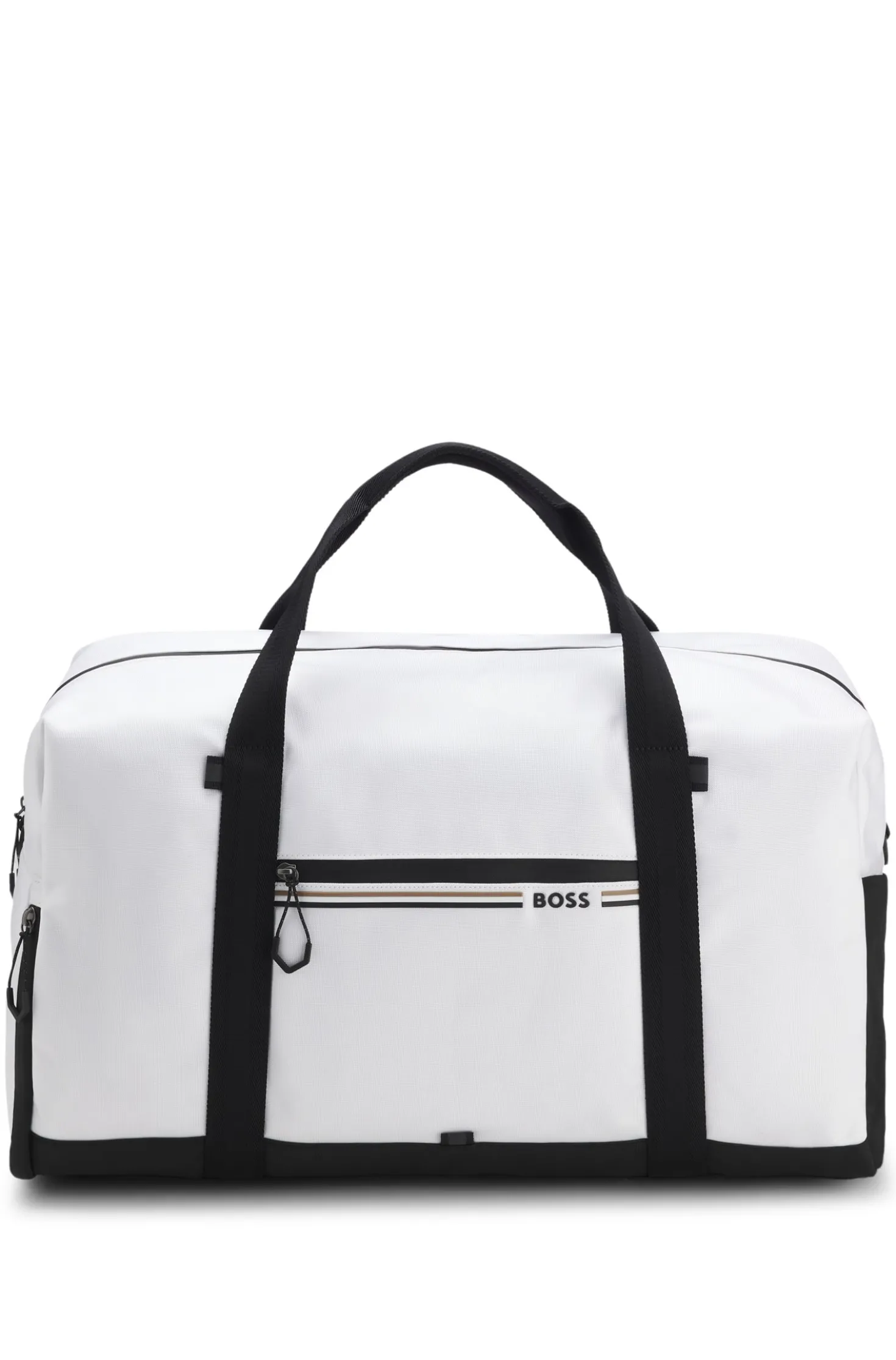 Weekender aus strukturiertem Gewebe mit Logo und Signature-Streifen