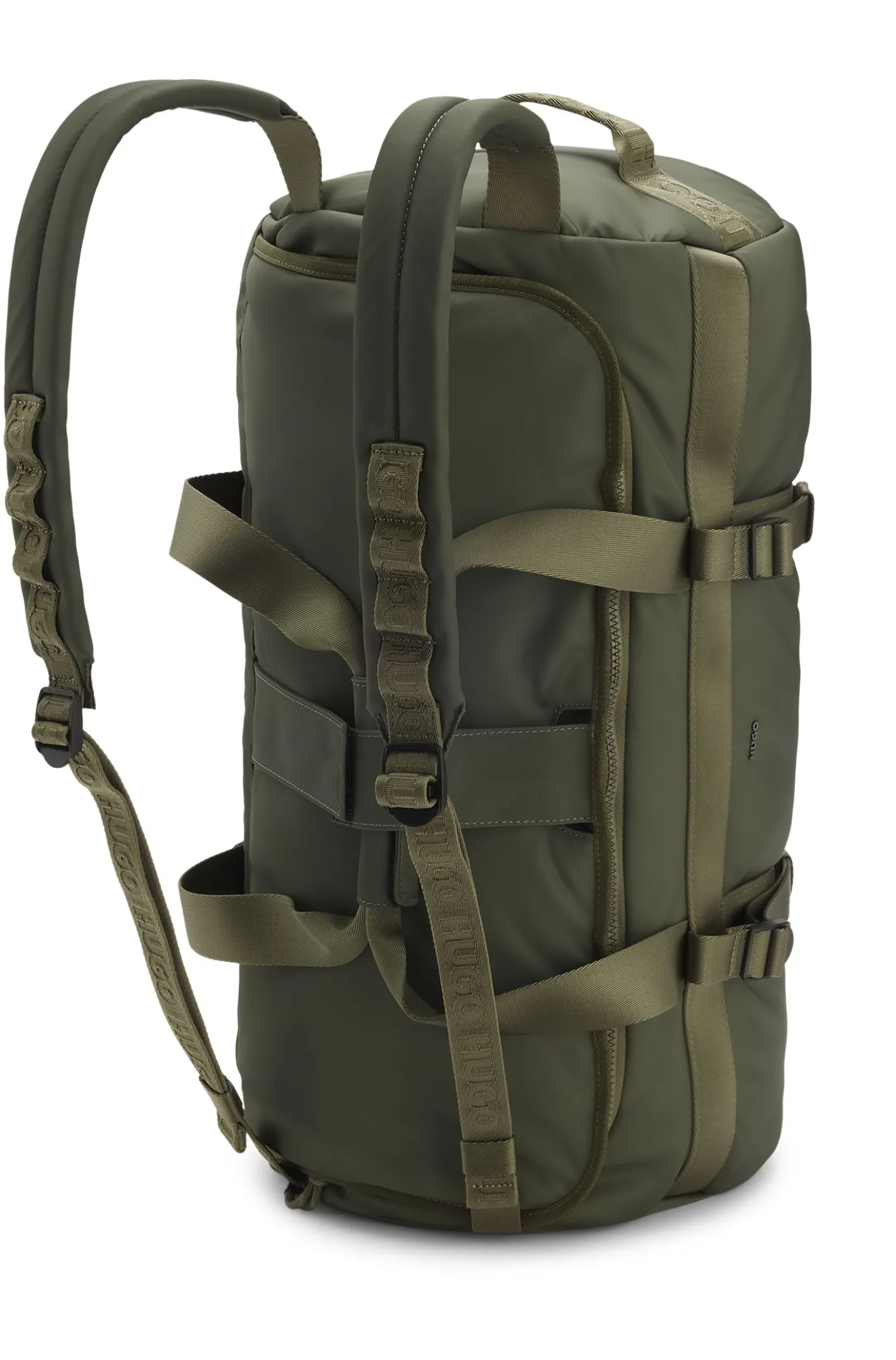 Weekender mit Rucksackriemen und Logo-Schriftzug