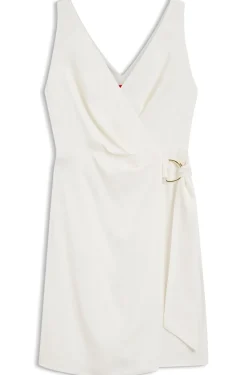 Wickelkleid aus Krepp mit D-Ring-Detail