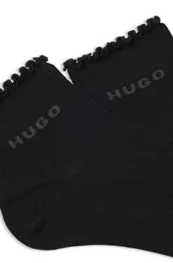 Zweierpack gerippte kurze Socken