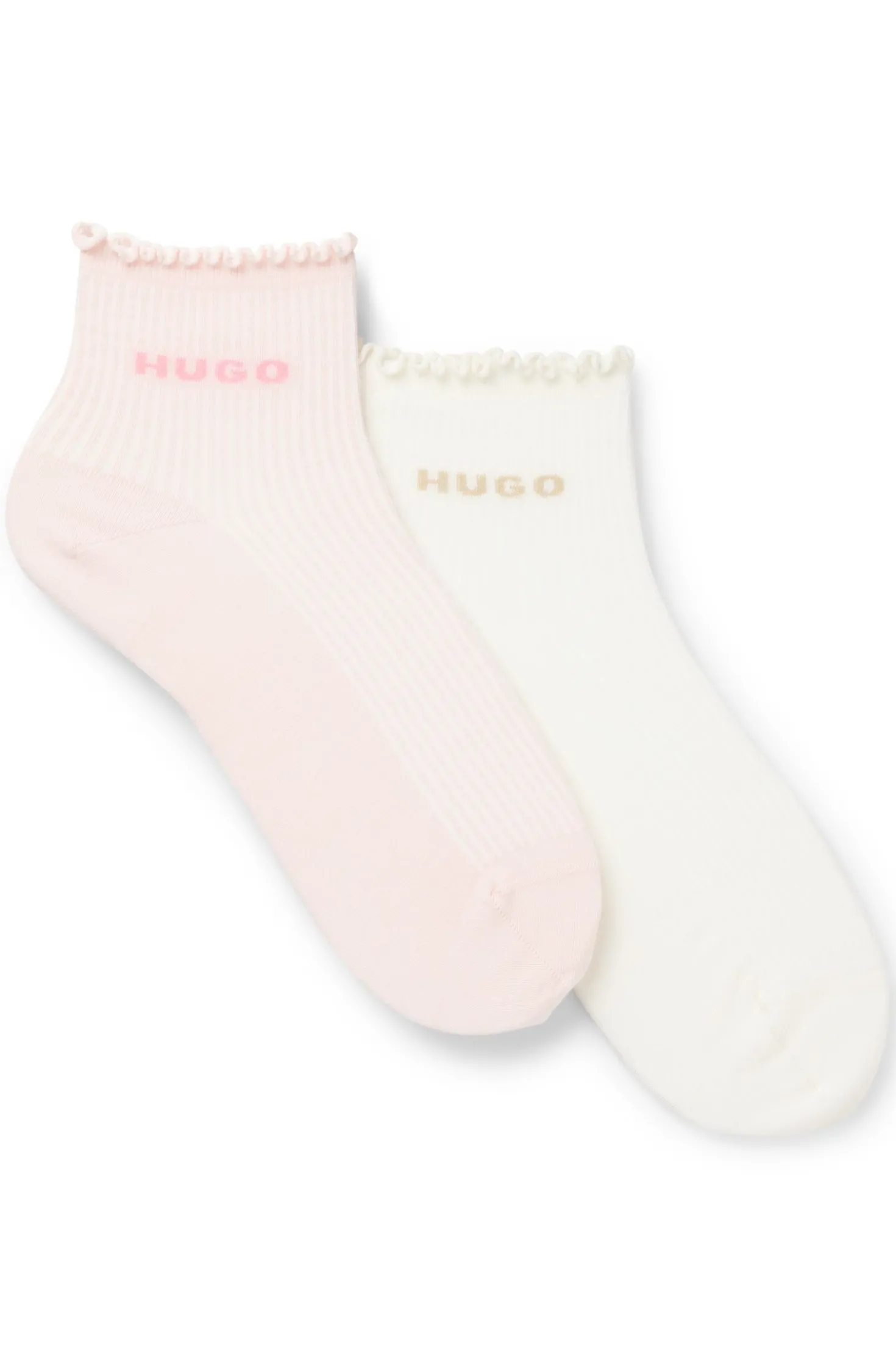Zweierpack gerippte kurze Socken