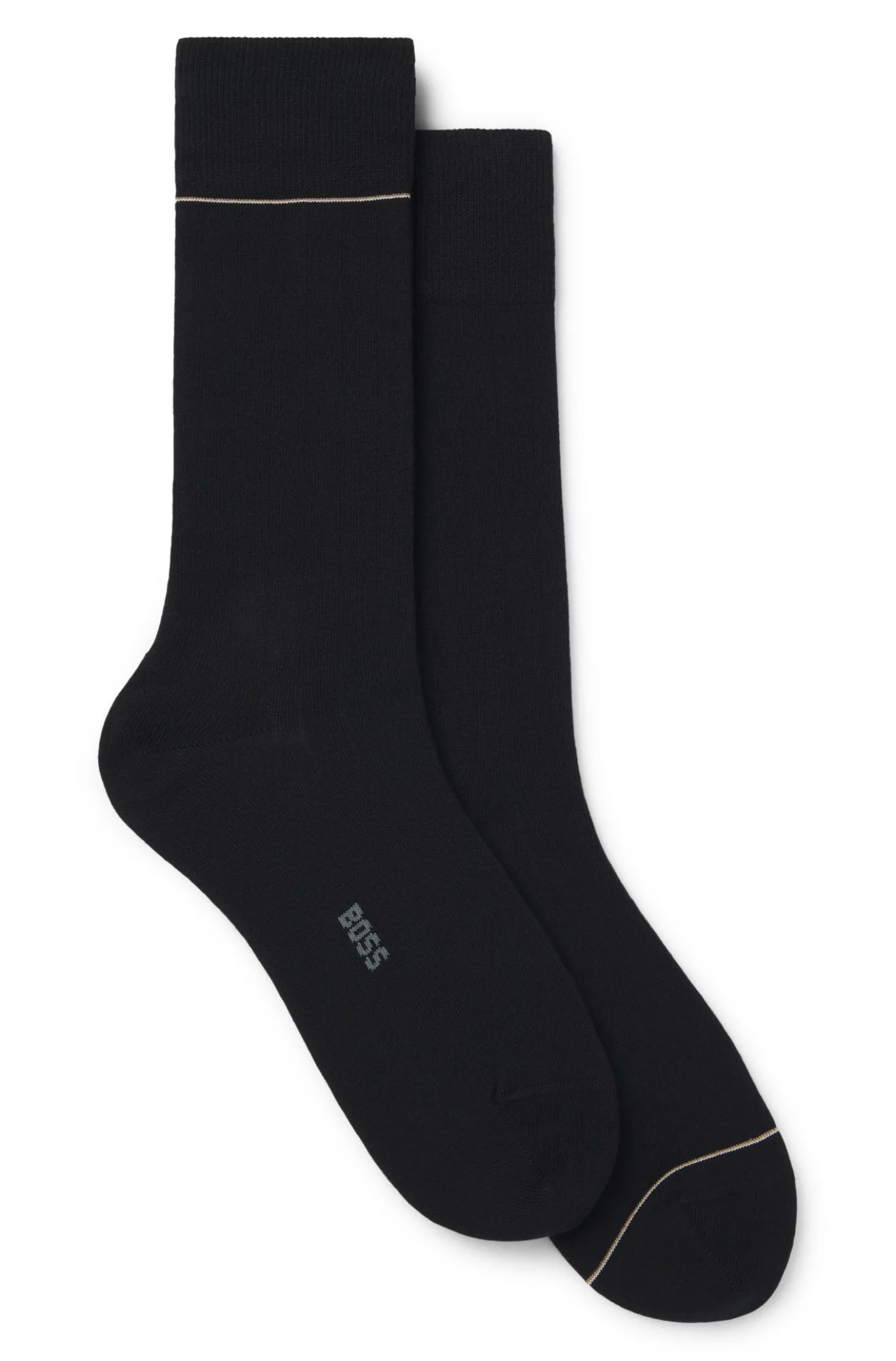 Zweierpack gerippte Socken mit Signature-Streifen-Details