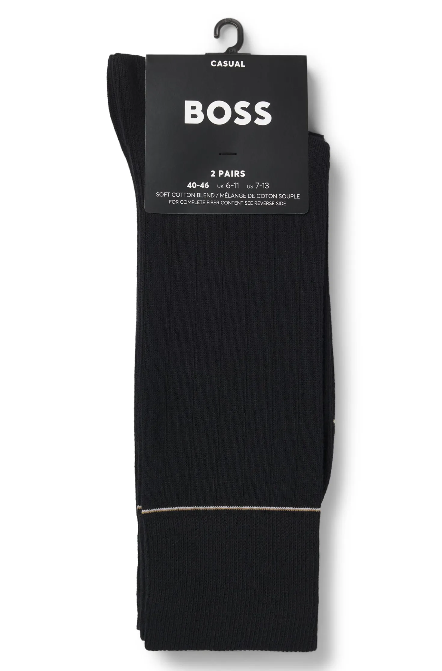 Zweierpack gerippte Socken mit Signature-Streifen-Details
