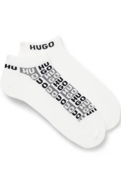 Zweierpack knöchellange Socken mit Logo-Intarsien