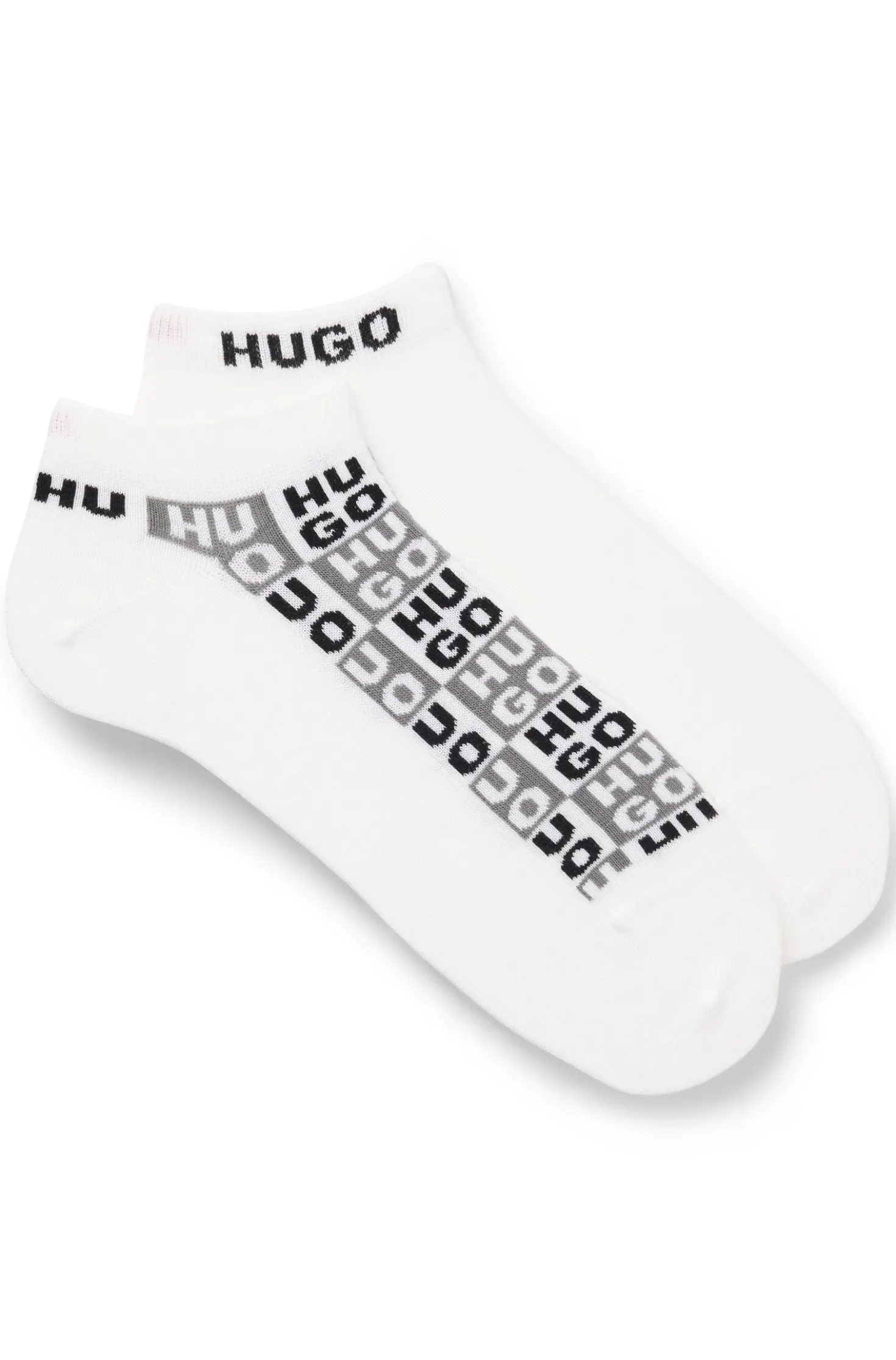 Zweierpack knöchellange Socken mit Logo-Intarsien