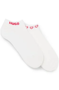 Zweierpack knöchellange Socken mit Logos