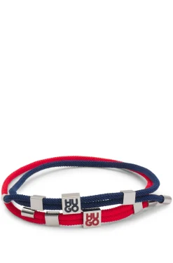 Zweierpack Kordel-Armbänder mit Logo-Schmuckteilen
