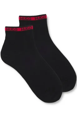 Zweierpack kurze Socken mit Logo-Tape