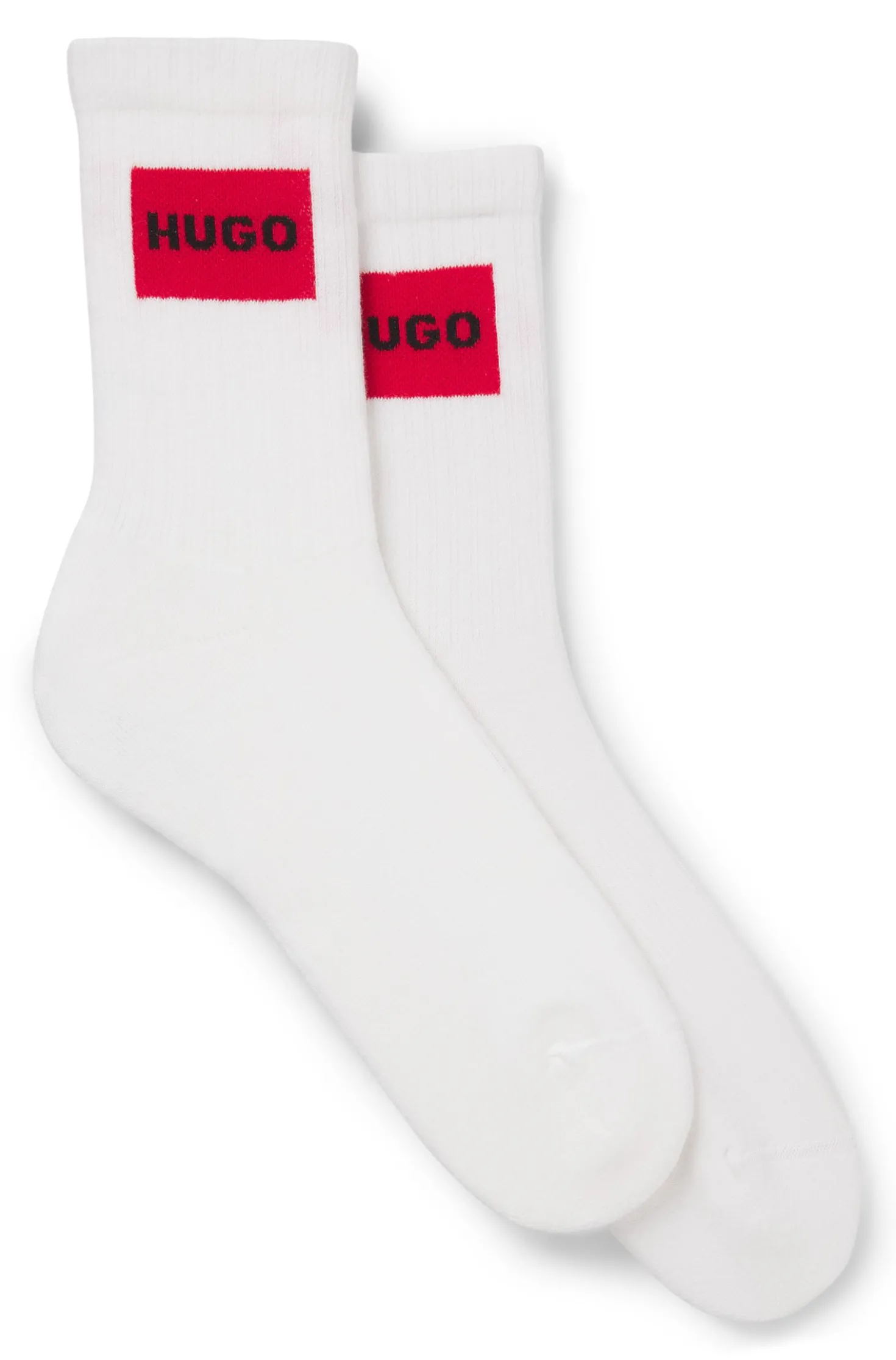 Zweierpack kurze Socken mit roten Logos