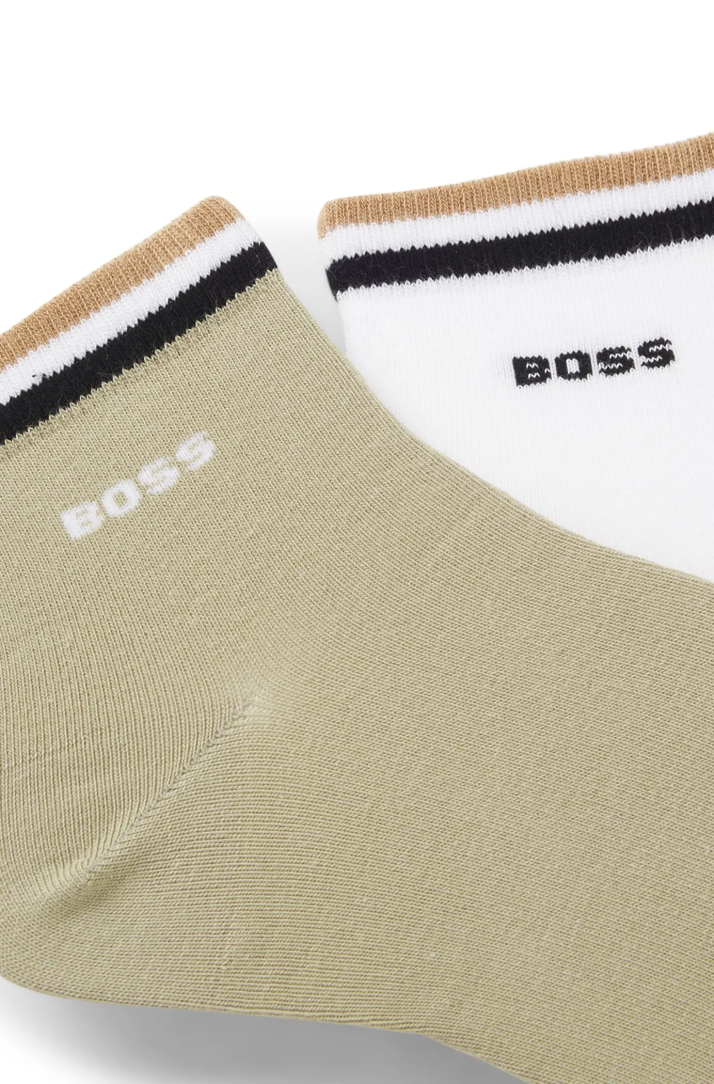 Zweierpack kurze Socken mit Signature-Streifen an den Bündchen