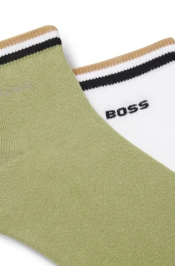 Zweierpack kurze Socken mit Signature-Streifen an den Bündchen