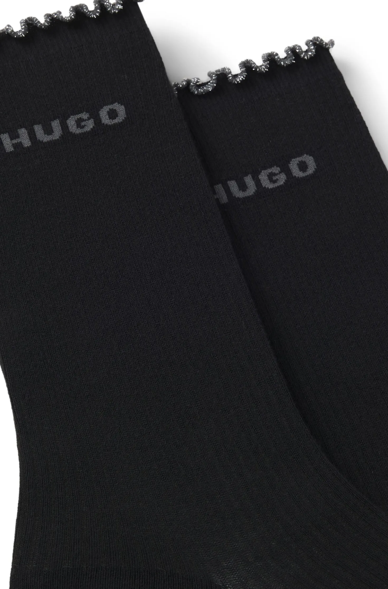 Zweierpack mittelhohe Socken mit gekräuselten Bündchen