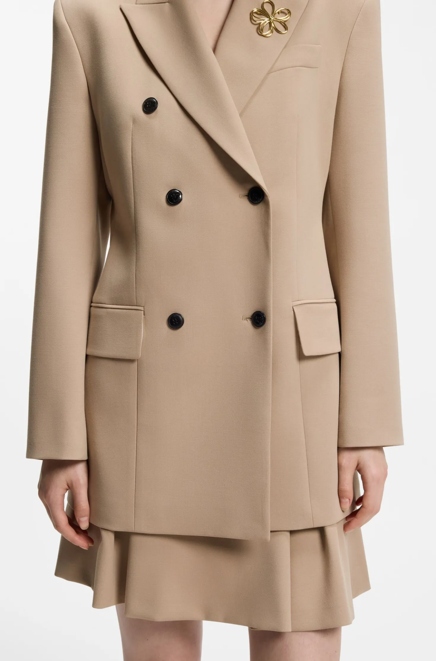 Zweireihiger Regular-Fit Blazer mit Sanduhr-Silhouette
