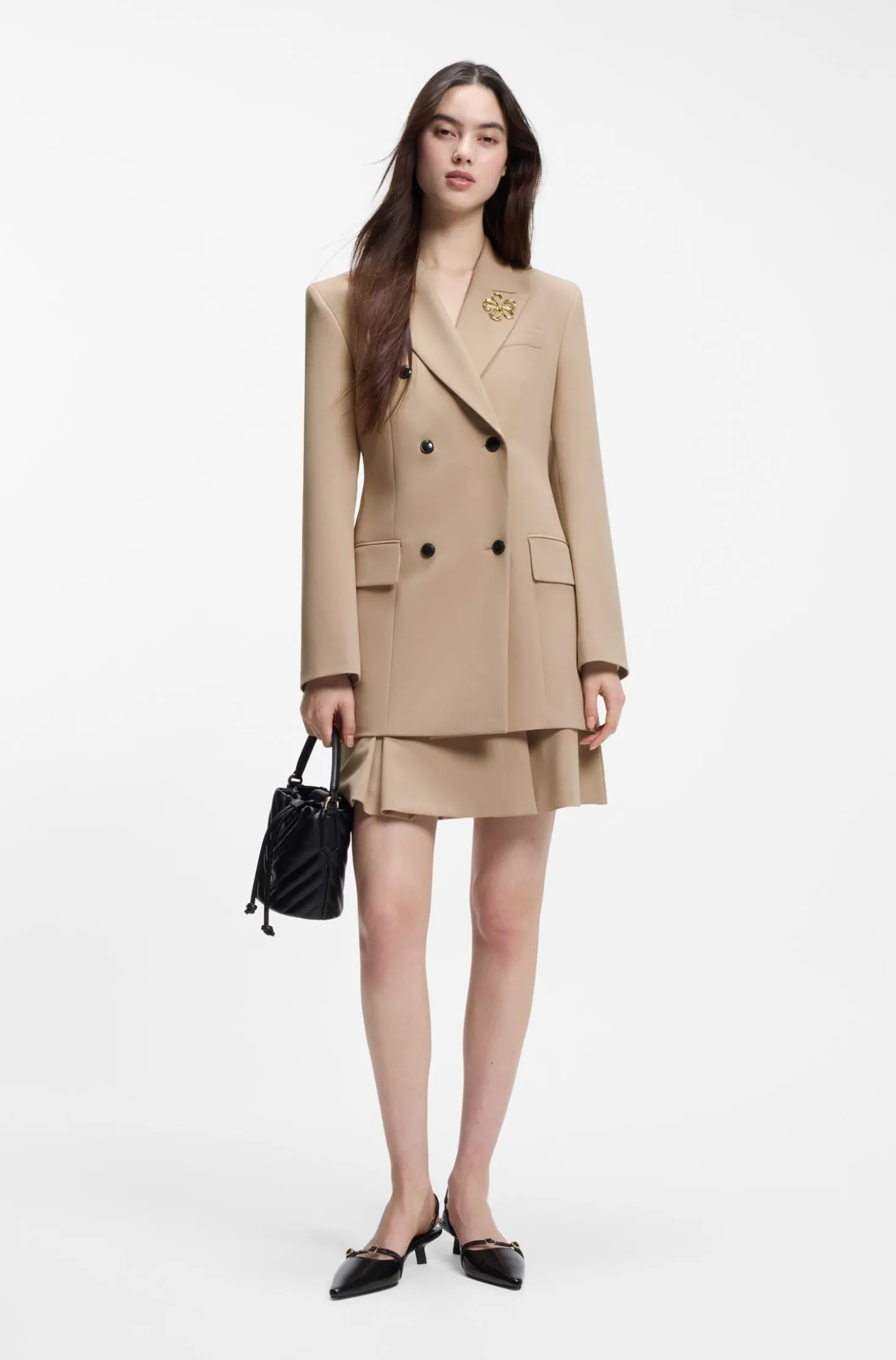 Zweireihiger Regular-Fit Blazer mit Sanduhr-Silhouette