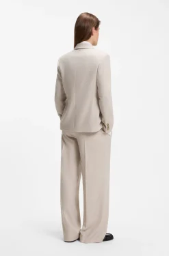 Zweireihiger Regular-Fit Blazer aus meliertem Flanell