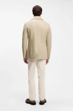 Zweireihiger Slim-Fit Kurzmantel aus Woll-Mix