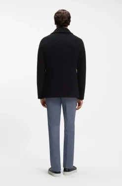 Zweireihiger Slim-Fit Mantel aus Woll-Mix