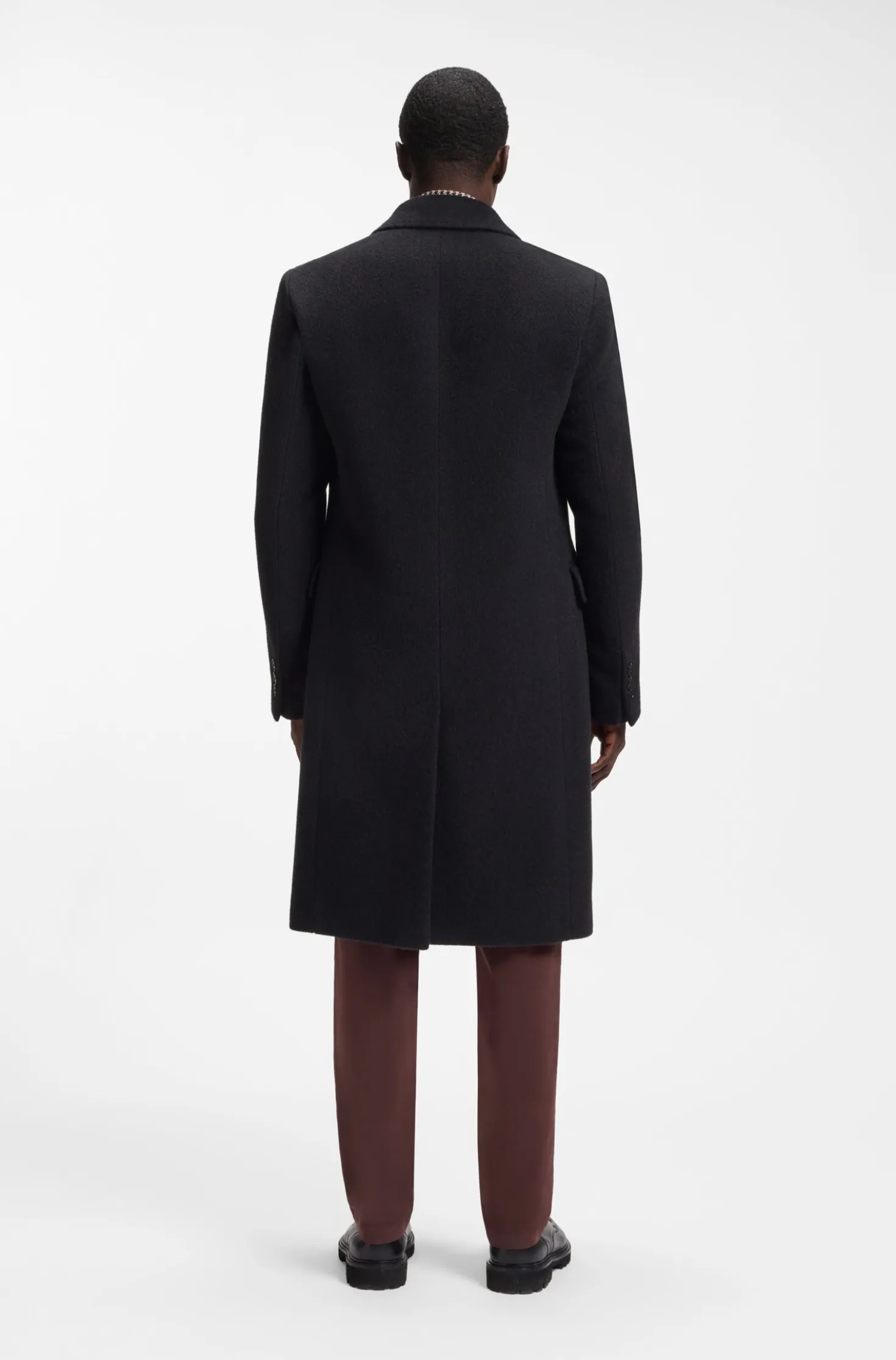 Zweireihiger Slim-Fit Mantel aus Alpaka-Mix