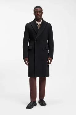 Zweireihiger Slim-Fit Mantel aus Alpaka-Mix