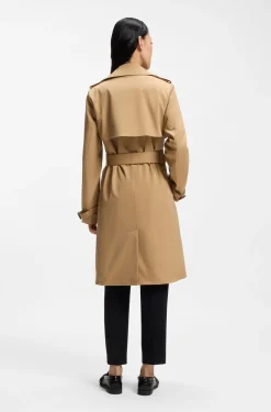 Zweireihiger Trenchcoat mit Gürtel mit Schließe