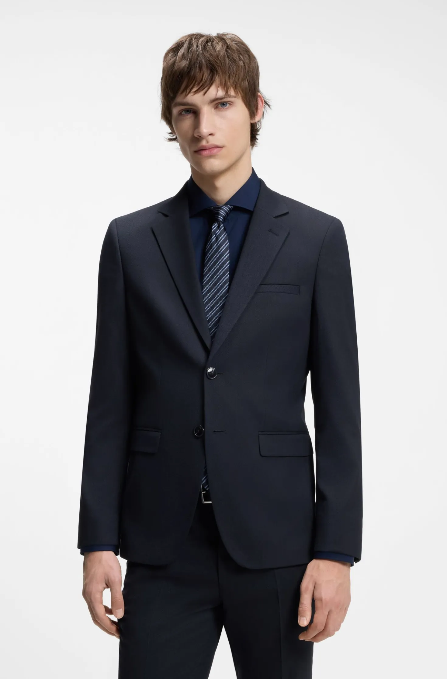 Zweiteiliger Extra Slim-Fit Anzug aus gemustertem Gewebe