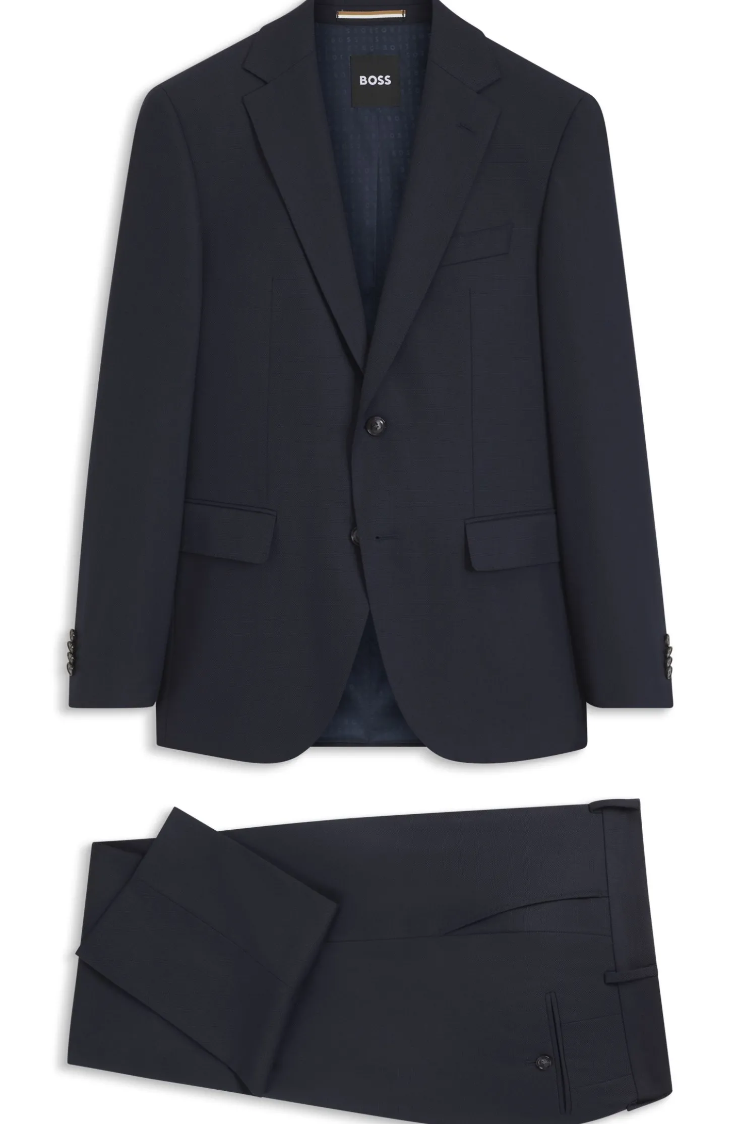 Zweiteiliger Regular-Fit Anzug aus Stretch-Gewebe