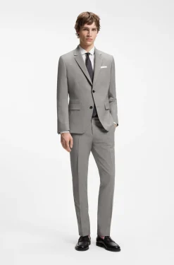 Zweiteiliger Slim-Fit Anzug aus Woll-Mix