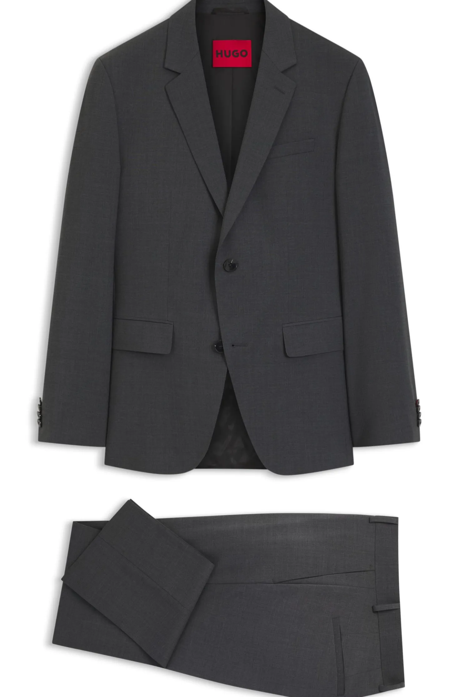 Zweiteiliger Slim-Fit Anzug aus Woll-Mix