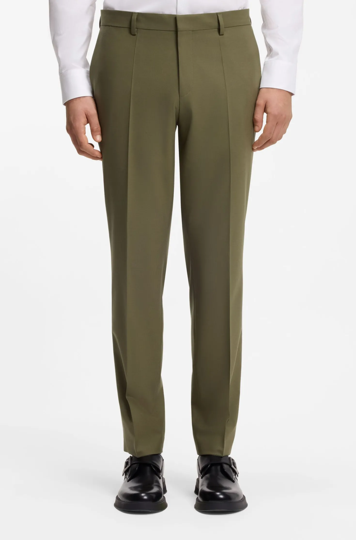 Zweiteiliger Slim-Fit Popeline-Anzug aus Woll-Mix